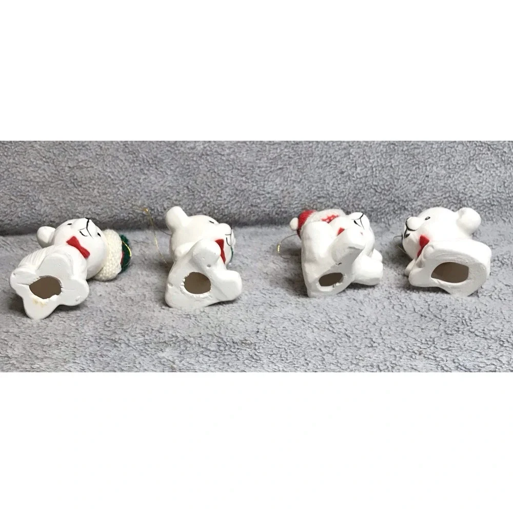 Vintage Christmas Around The World Snow Bear Ornaments‎ W/Box Set of 4 54012